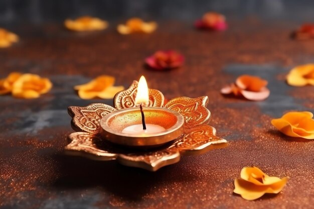 Photo happy diwali or deepavali traditional indian festival with clay diya oil lamp indian hindu festival