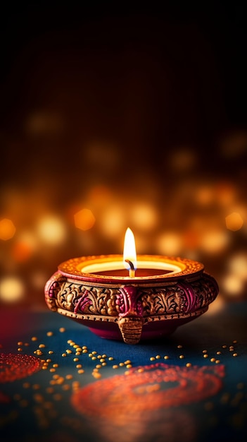 Happy Diwali Diwali Diya Генеративный Ай