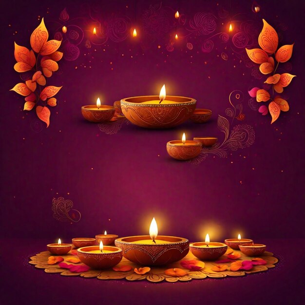 Photo happy diwali diya festival ai generated image