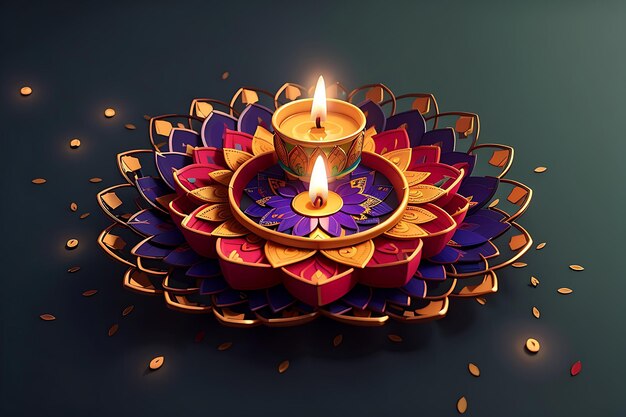 Happy Diwali Diya Generative Ai