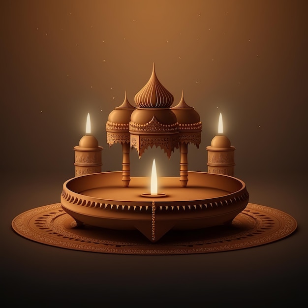 Happy Diwali Een traditioneel Indiaas festival Diwali festival vakantieontwerp Generative Ai