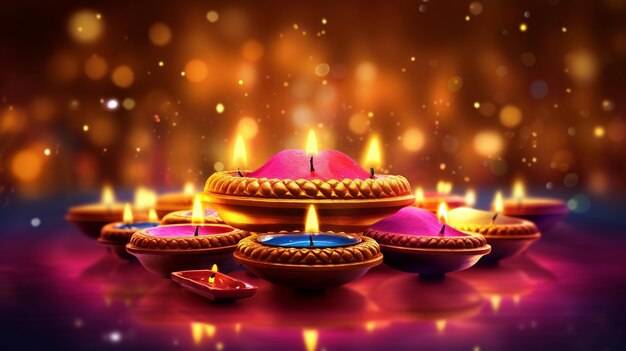 Happy Diwali Een traditioneel Indiaas festival Diwali festival vakantieontwerp Generative Ai