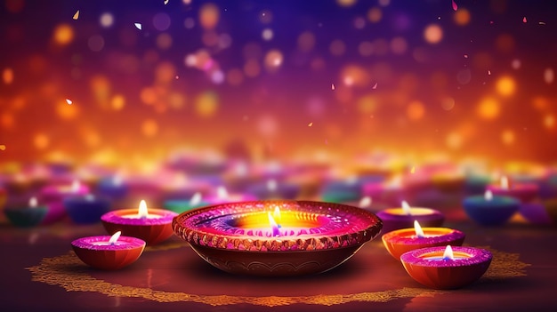 Happy Diwali Een traditioneel Indiaas festival Diwali festival vakantieontwerp Generative Ai