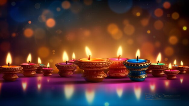 Happy Diwali Een traditioneel Indiaas festival Diwali festival vakantieontwerp Generative Ai