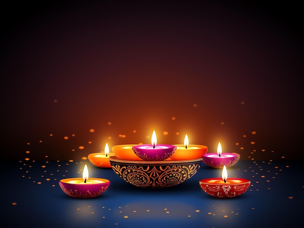 빛의 축제인 디발리 축제 축제 배경 일러스트레이션 디자인