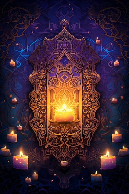 Happy Diwali Festival Purple Background