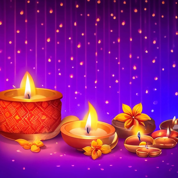 Happy diwali group of paper graphic indian lantern on indian festive theme big banner background t