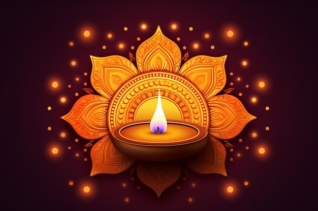Счастливого Дивали индуистский фестиваль баннер поздравительная карточка
