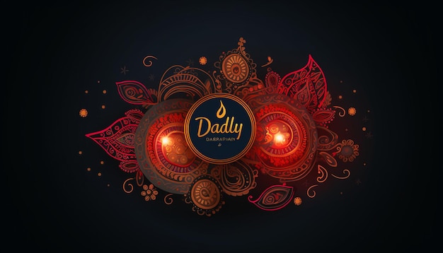 Happy Diwali holiday greeting card met paisley decoratie