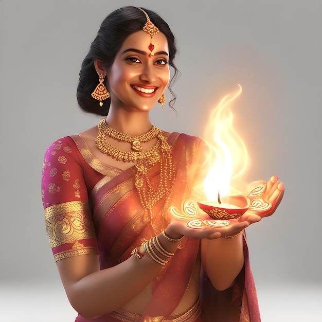 Foto happy diwali illustratie brandende diahappy diwali diwali viering festival lichten