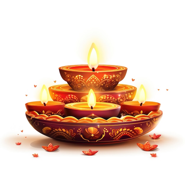 Happy Diwali illustration Of Burning Diya On Happy Diwali Diwali Celebration Festival Of Lights With Background