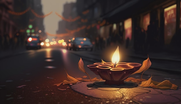 Фото happy diwali иллюстрация diwali diya генеративного ии