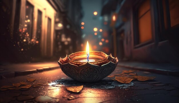 Фото happy diwali иллюстрация diwali diya генеративного ии