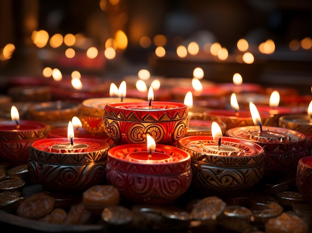 Happy diwali india lights up as people celebrate the auspicious festival by ai generated