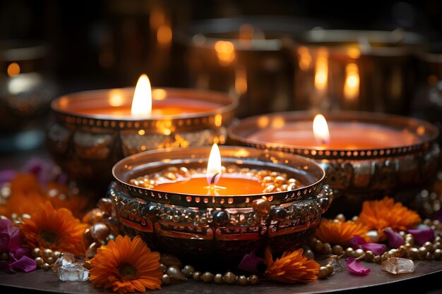 Happy diwali india lights up as people celebrate the auspicious festival by ai generated