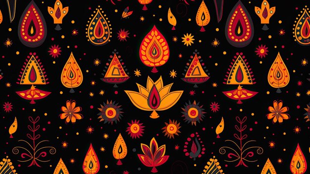 Foto buon diwali, modello di festa tradizionale dell'india