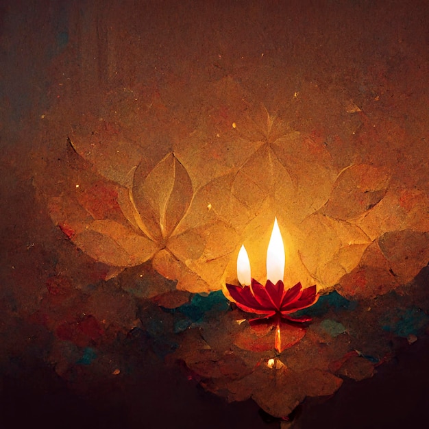 Happy diwali indian festival background with candles