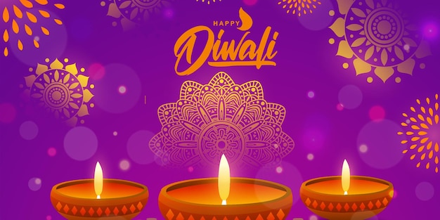 Happy diwali indian festival banner