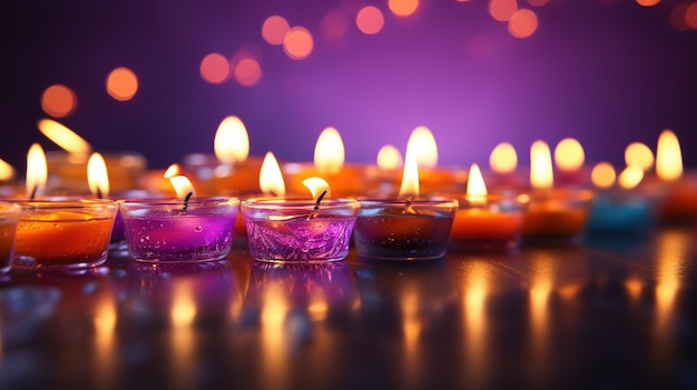 해피 디왈리(Happy Diwali) 인도 빛 축제 디왈리(Diwali)는 악에 대한 선의 어둠에 대한 빛의 승리와 무지 배너 복사 공간 배경 텍스트에 대한 지식을 상징합니다.