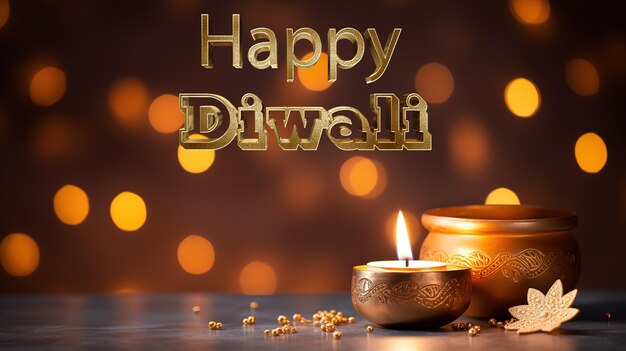 사진 해피 디왈리(happy diwali) 인도 빛 축제 디왈리(diwali)는 악에 대한 선의 어둠에 대한 빛의 승리와 무지 배너 복사 공간 배경 텍스트에 대한 지식을 상징합니다.