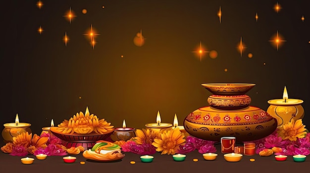 Happy diwali indian traditional festival illustration