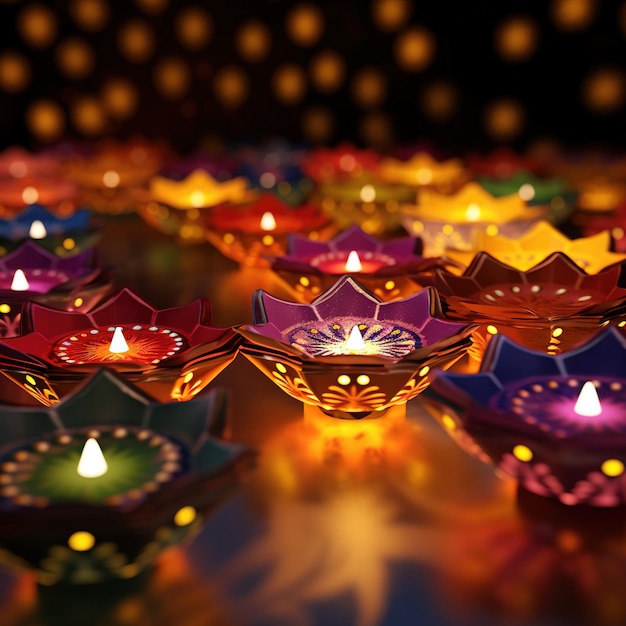 Photo happy diwali light festival social media post poster design with a fullcolor background
