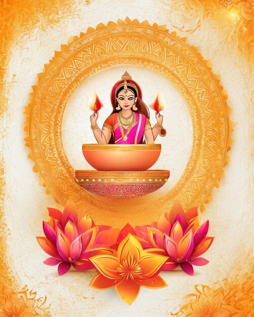 Happy diwali religious indian festival decorative background vector