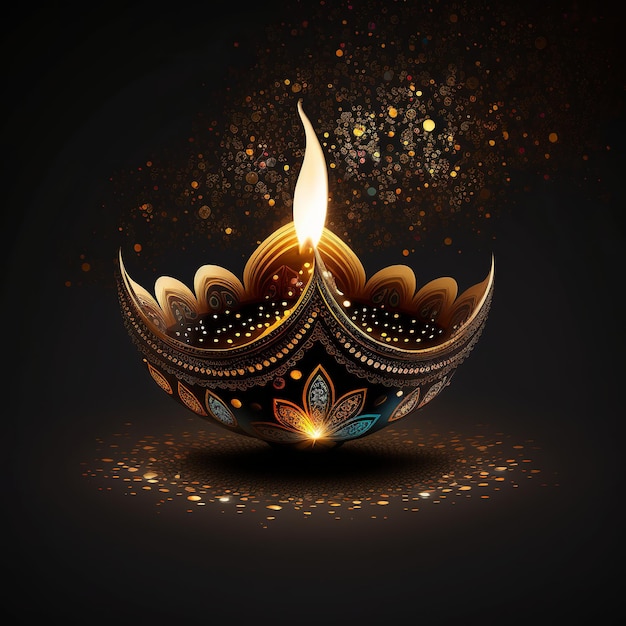 Happy Diwali A traditional Indian festival Diwali festival holiday design Generative Ai