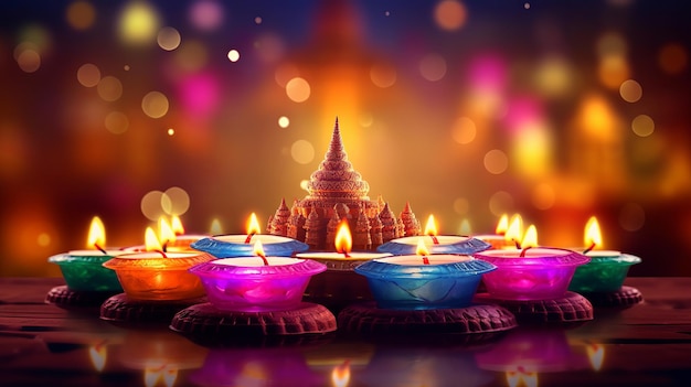Happy Diwali A traditional Indian festival Diwali festival holiday design Generative Ai