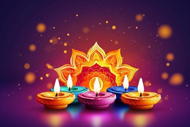 Happy diwali vector illustration festive diwali and deepavali card the indian festival of lights
