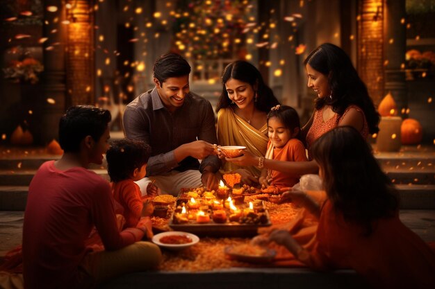 Happy diwali with images of families enjoying the 00613 00