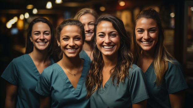 Happy doctors in clinic