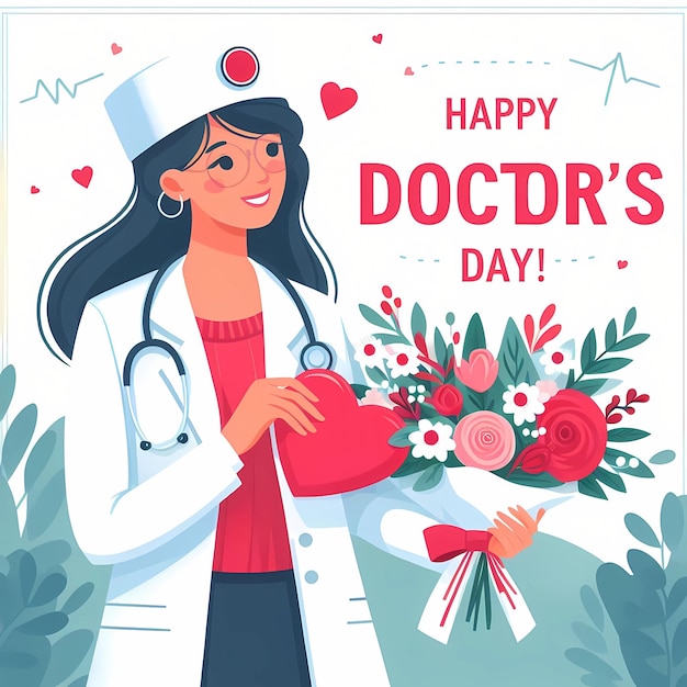 Иллюстрация счастливого дня врачей
