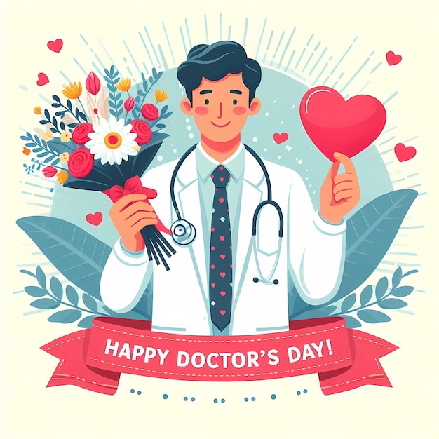 Happy doctors day illustration