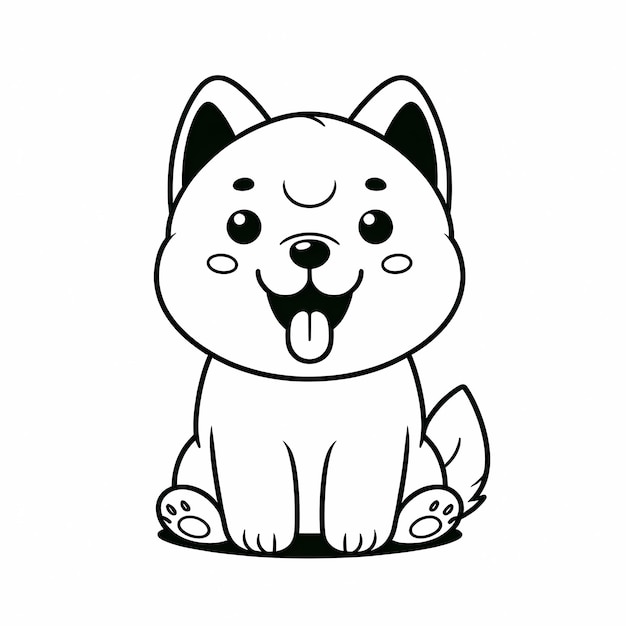 子供のための幸せな犬のカラーページ