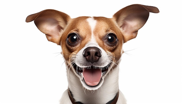 Foto colpo di elevazione frontale del cane felice