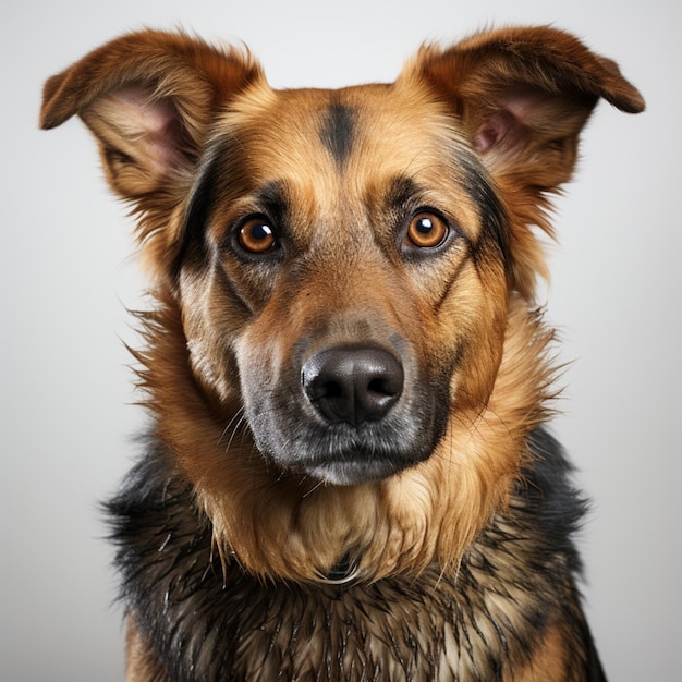 Photo happy dog on an isolated background