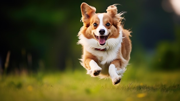 happy dog panting and sitting isolated on white