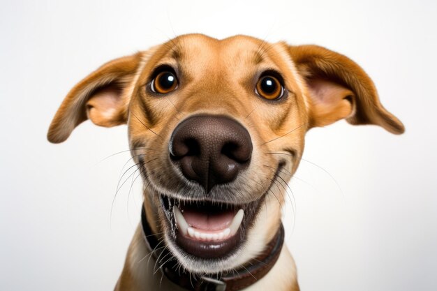 happy dog portrait looking front