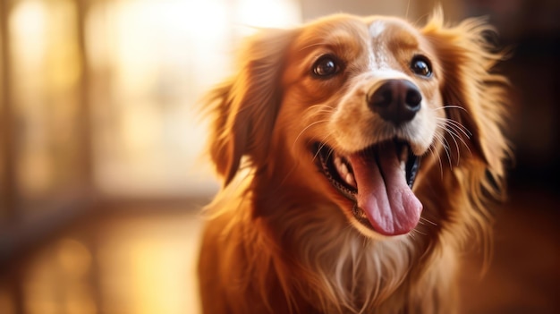 幸せな犬の笑顔は純な喜びを放射する