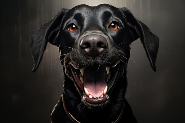 Happy dog smiles ai generative