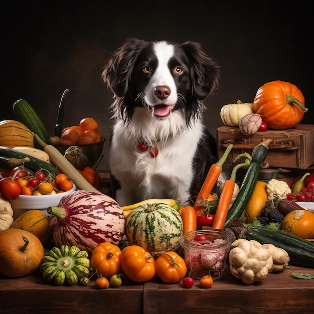 幸せな犬の野菜