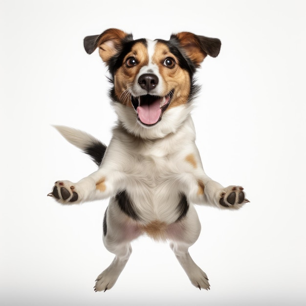 Happy dog in white background AI generated Image