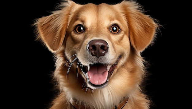 写真 笑顔の幸せな犬 フロントビューエレベーション