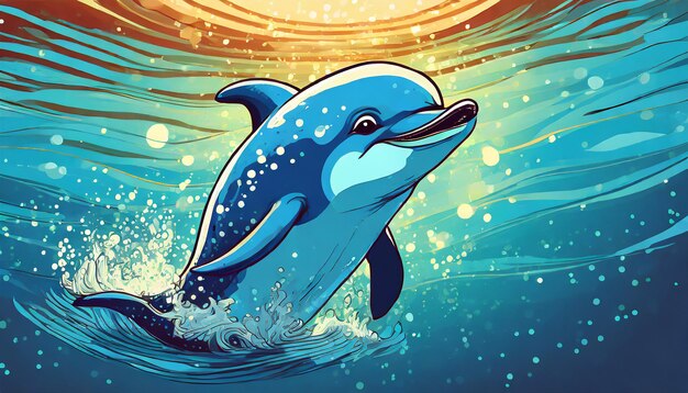 Photo happy dolphin