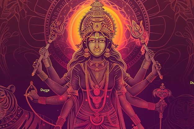 happy durga puja subh navratri indian religious header banner background