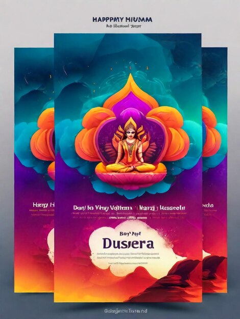 Foto happy dussehra creatieve advertenties en social media post banner design