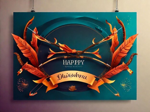 Happy Dussehra festival 3D illustration Creative social media ads