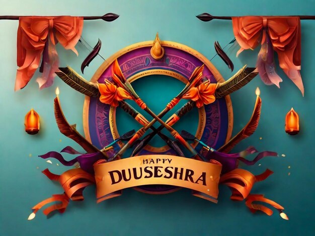 Photo happy dussehra festival 3d illustration creative social media ads