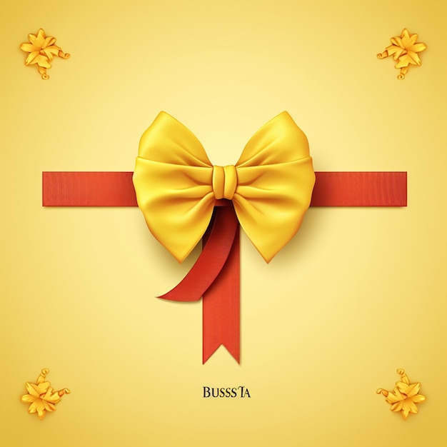 happy dussehra festival greeting yellow background with bow design vecto